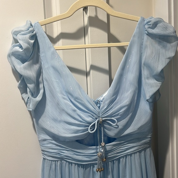 Mac Duggal Ruffle Tiered Metallic Dress - Picture 4 of 6